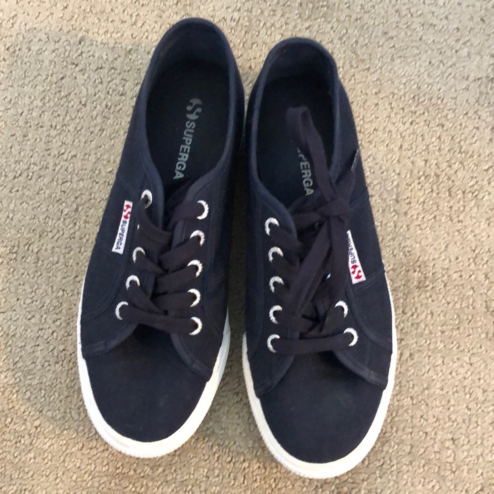Navy platform Superga Size 8